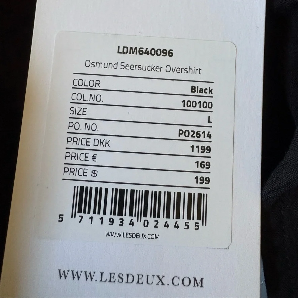 Les Deux Osmund Seersucker Overshirt NWT Size Large